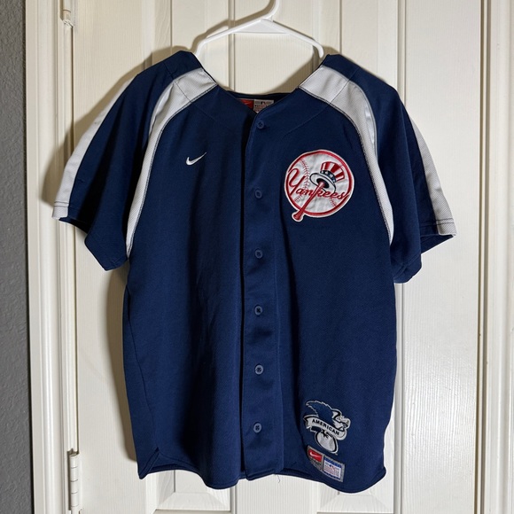 Nike Team MLB New York Yankees Baseball Blue Authentic Jersey Rodriguez 13 Large - Picture 1 of 9